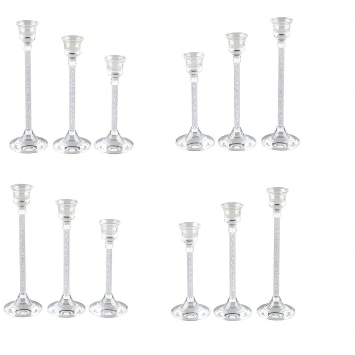 Set suport lumânare SHEIN, transparent