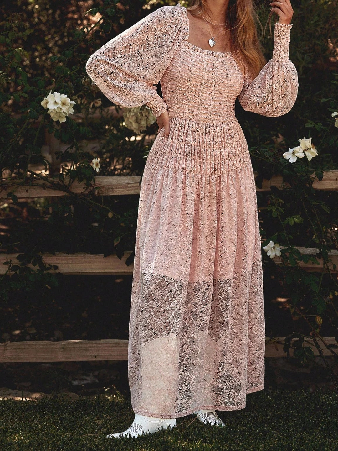 Shein maxi ruha, rózsaszín