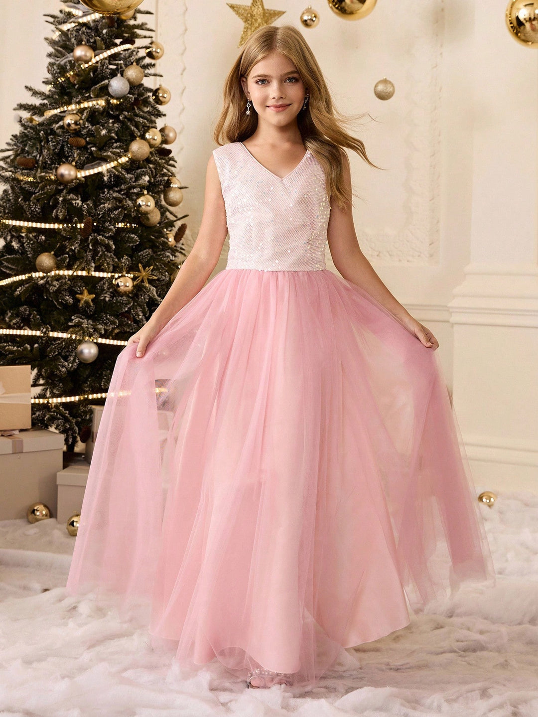 Rochie cu paiete SHEIN, roz