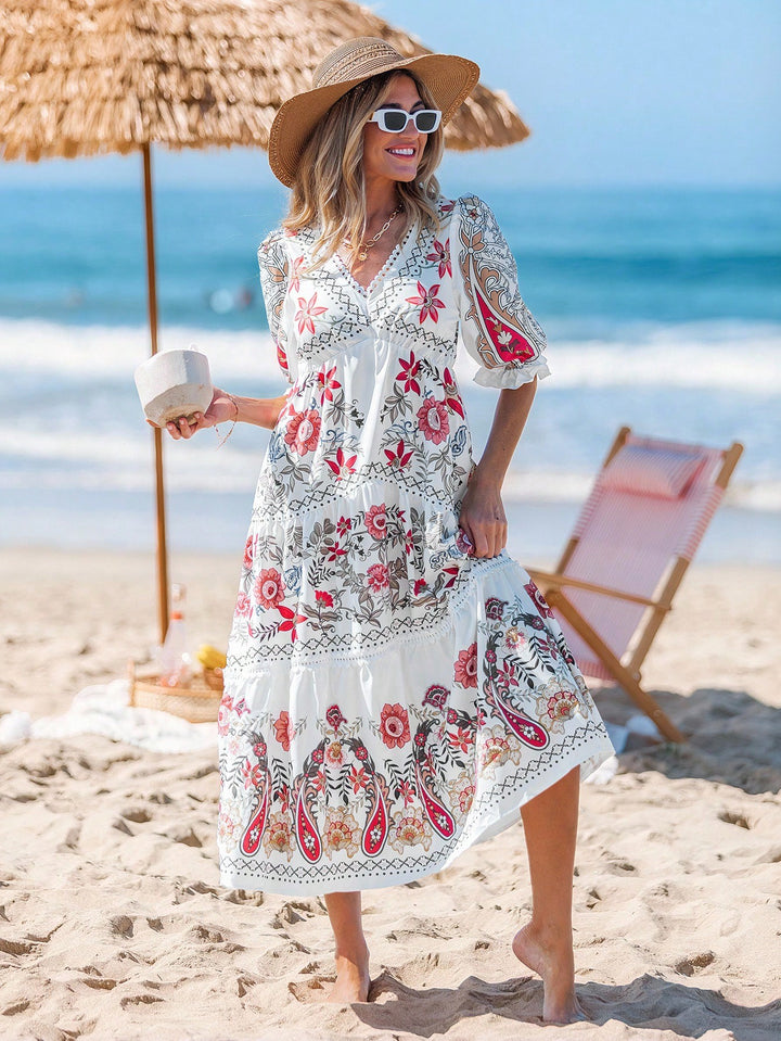 Rochie midi SHEIN, mix culori