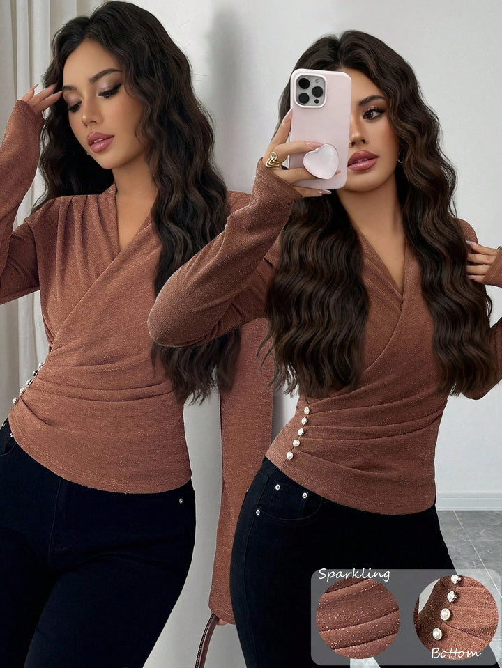 SHEIN barna blúz