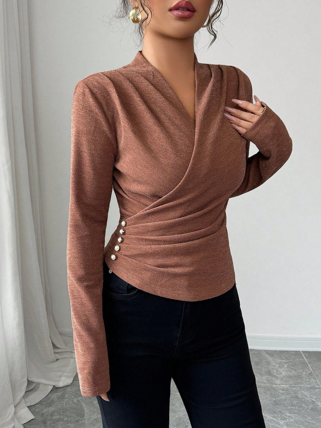 SHEIN barna blúz