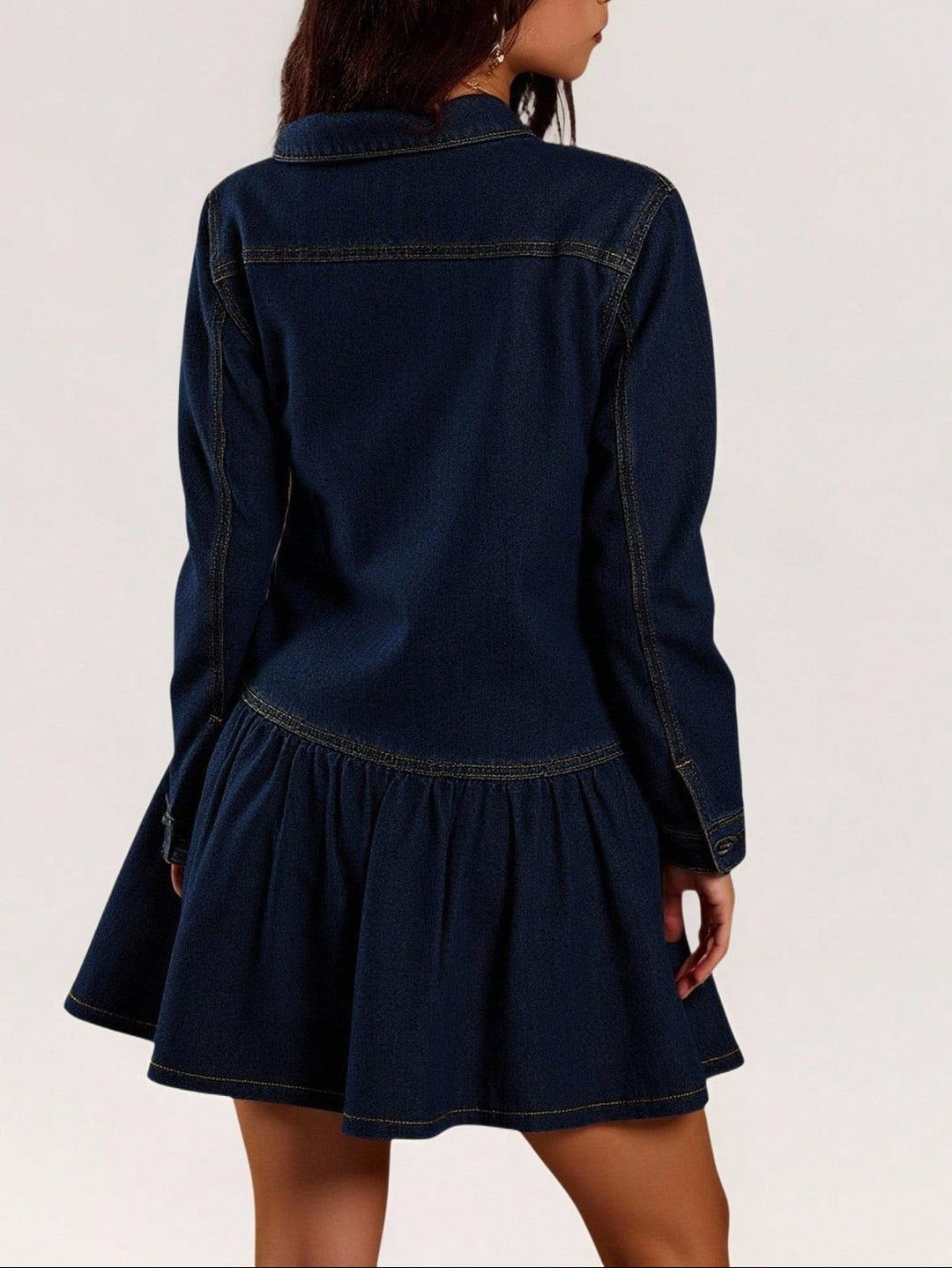 Shein, kék, mini farmerruha