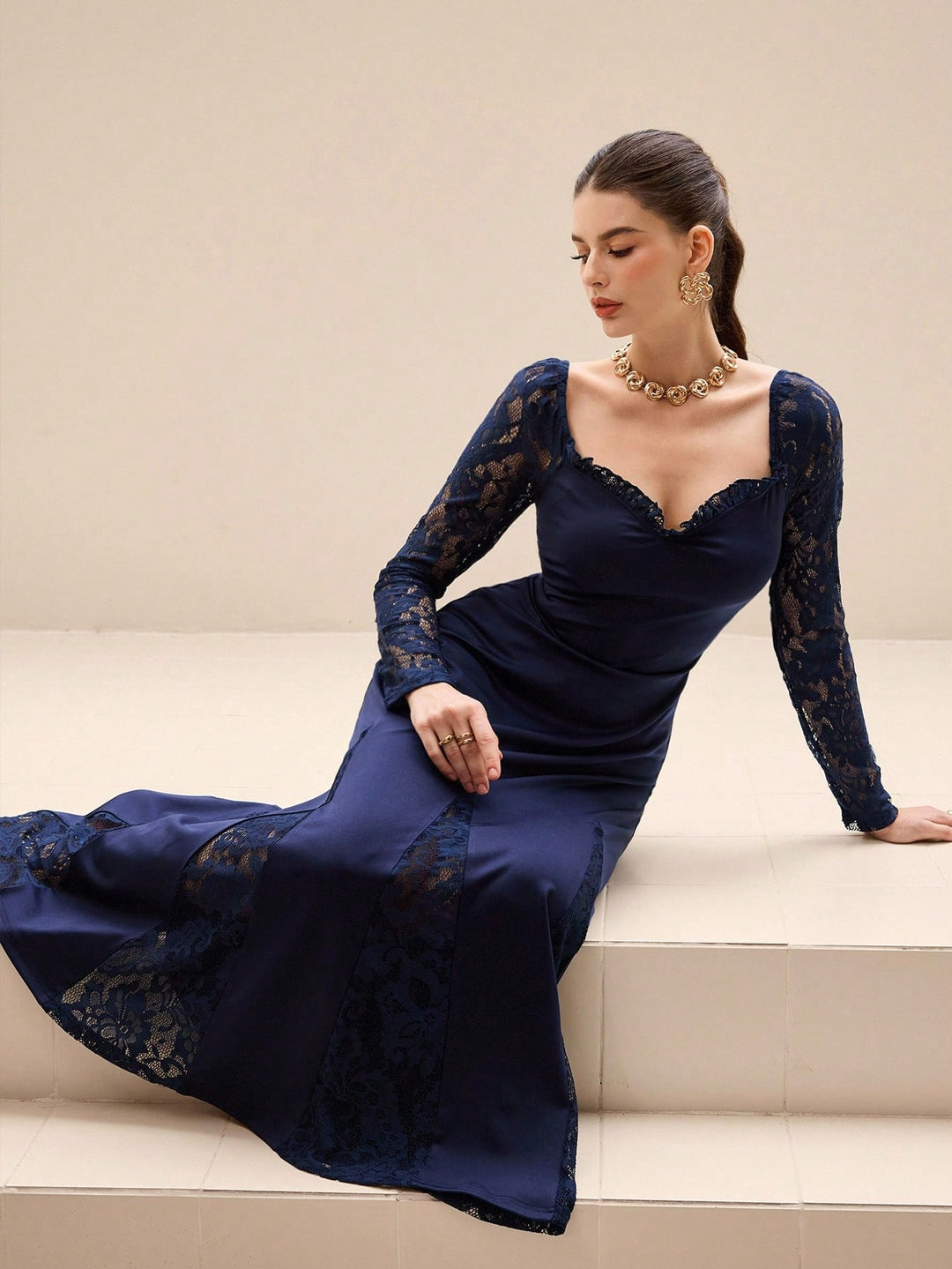 SHEIN maxi ruha, kék