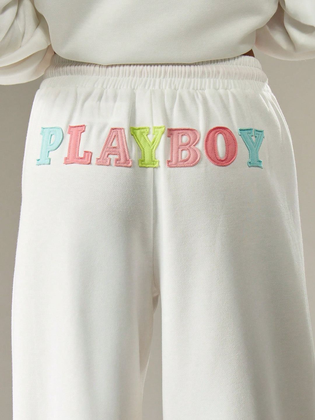 Pantaloni de trening SHEIN, alb