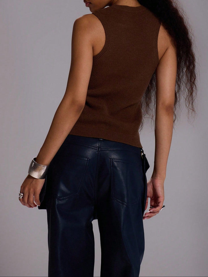 Shein top, barna