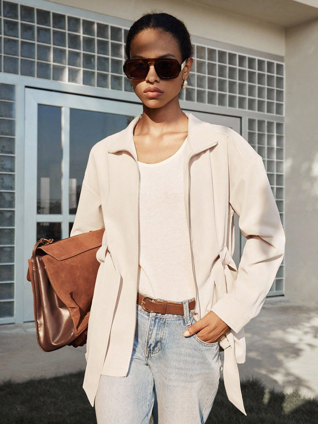 SHEIN kabát, khaki