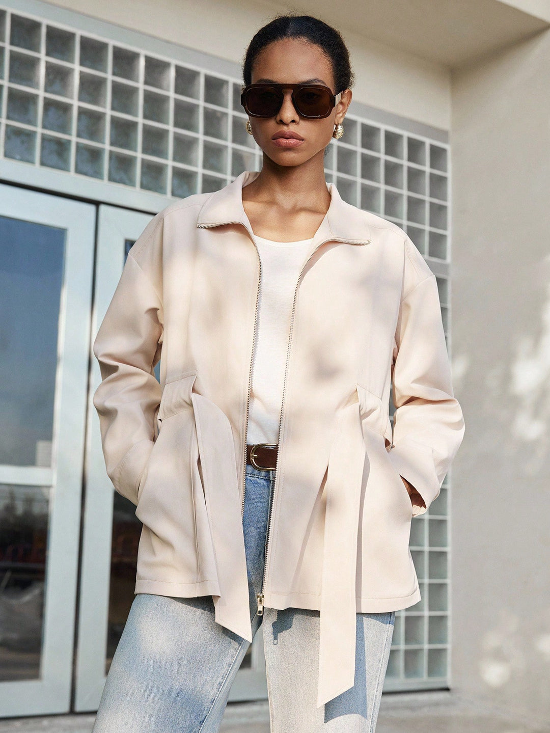 SHEIN kabát, khaki