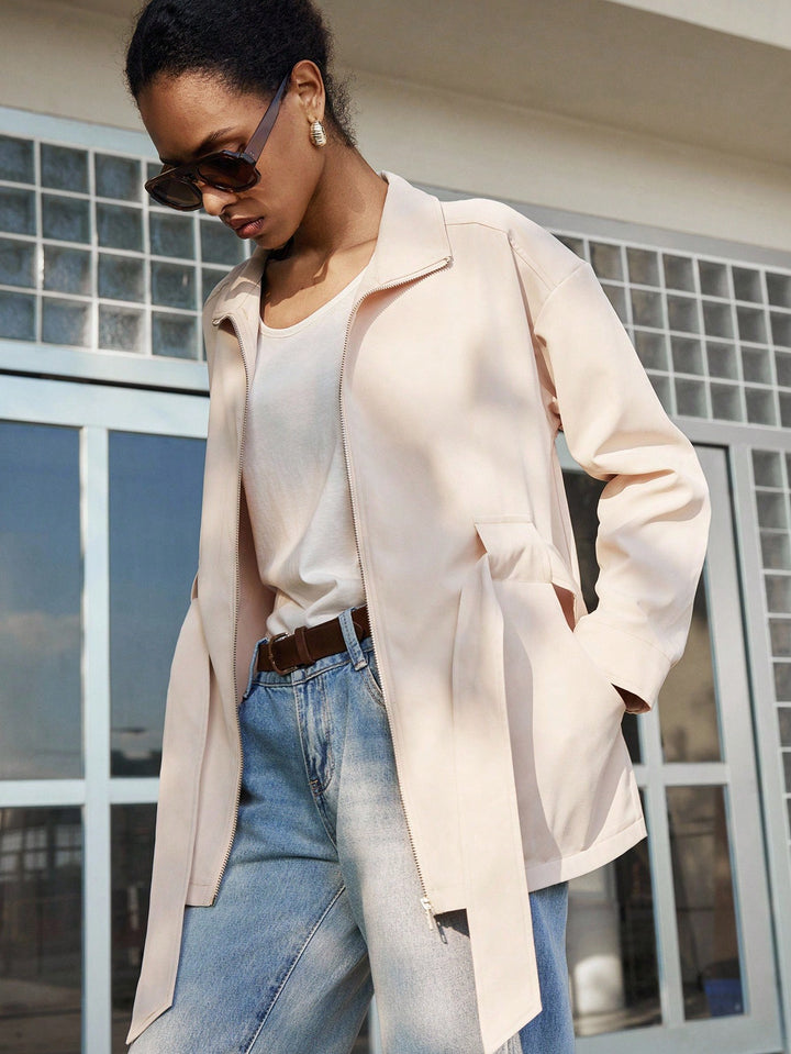 SHEIN télikabát, khaki