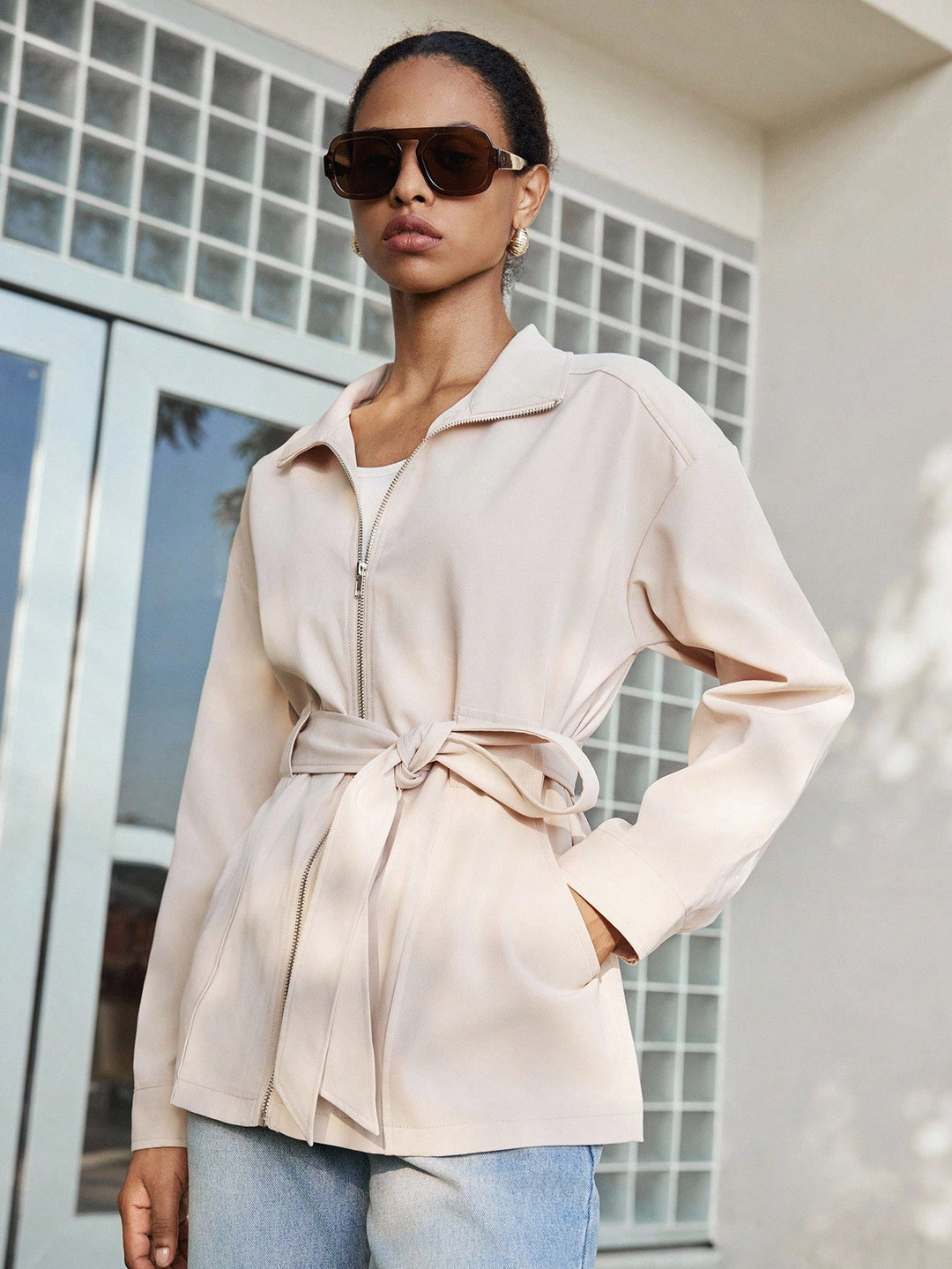 SHEIN kabát, khaki