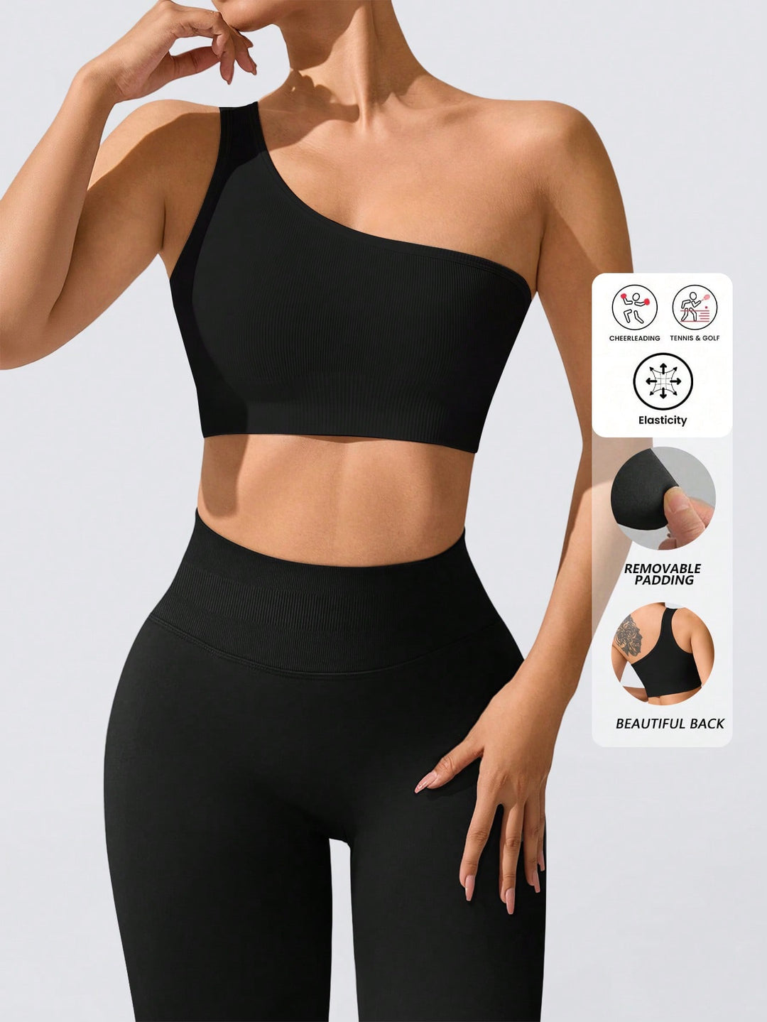 Bustieră sport SHEIN, negru