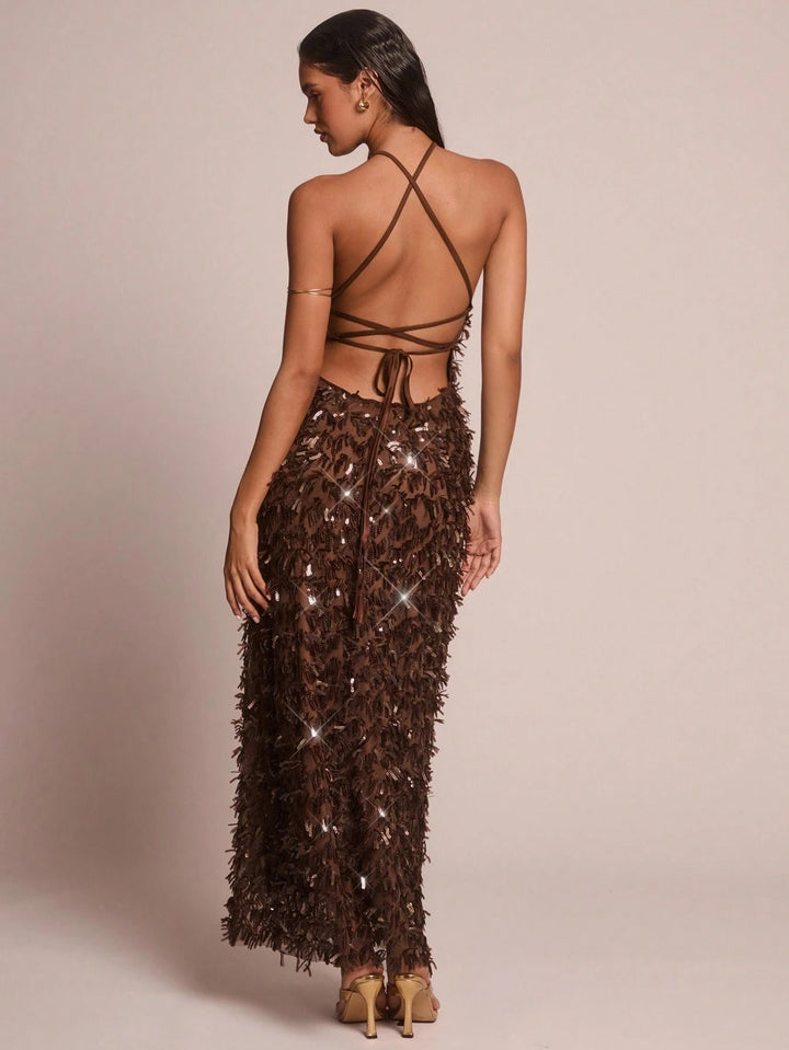 SHEIN Formal Brown Dress