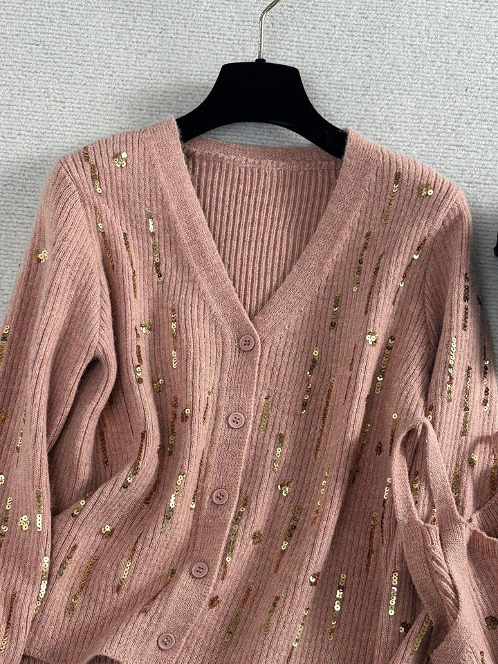 Set top și cardigan SHEIN, roz