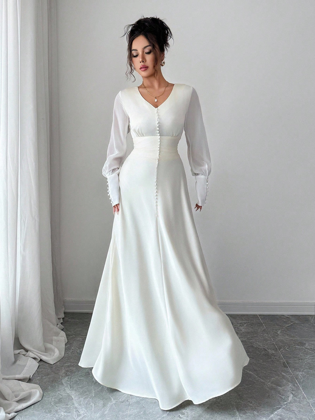 Rochie maxi SHEIN, bej