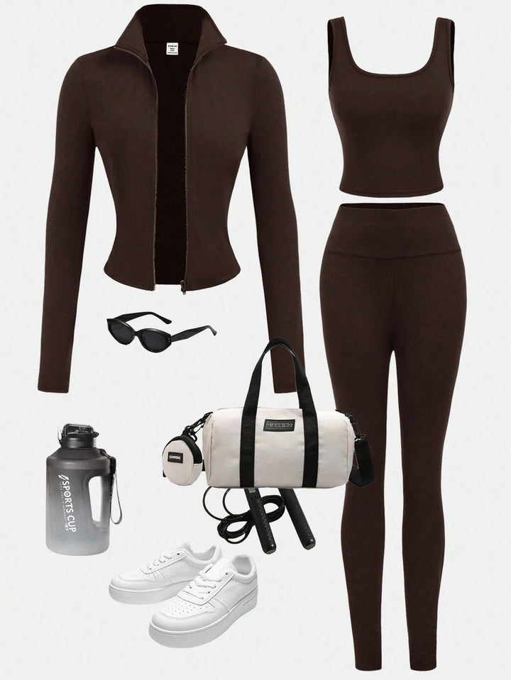 Compleu sport SHEIN, maro