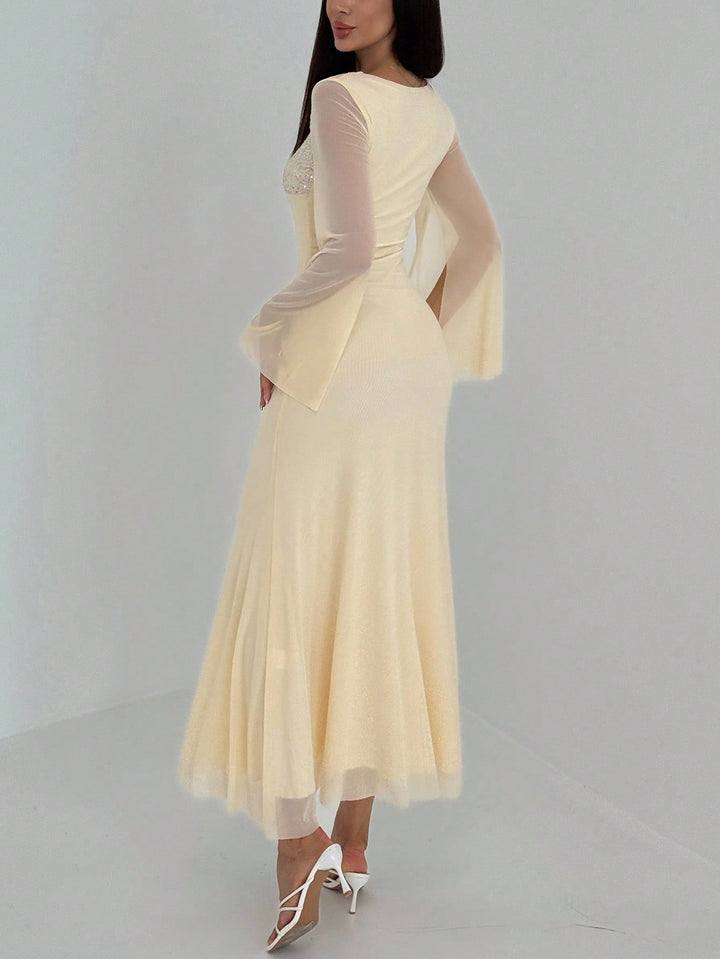 Rochie maxi SHEIN, bej