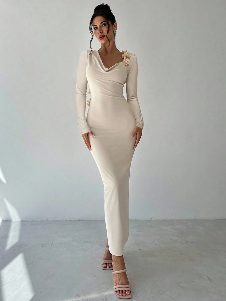 Rochie maxi SHEIN, bej