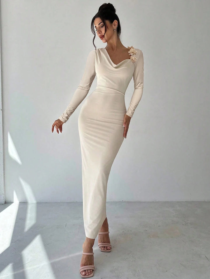 Rochie maxi SHEIN, bej