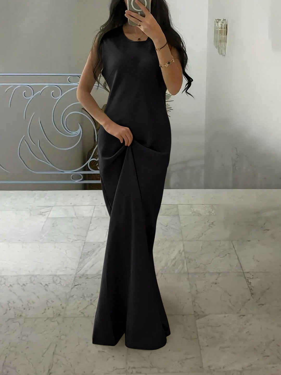 Set caftan și jalabiya SHEIN, negru