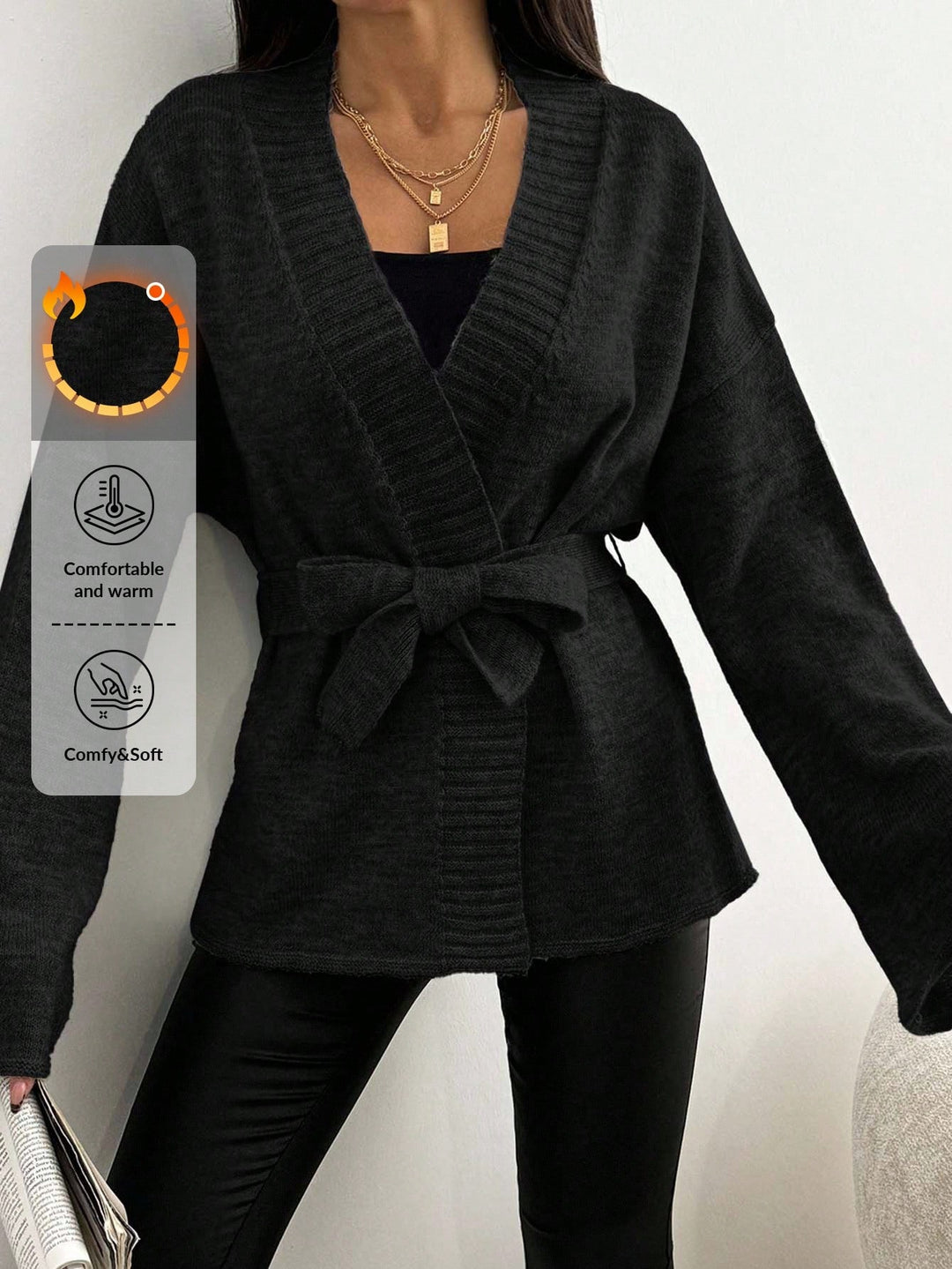 Cardigan SHEIN, negru