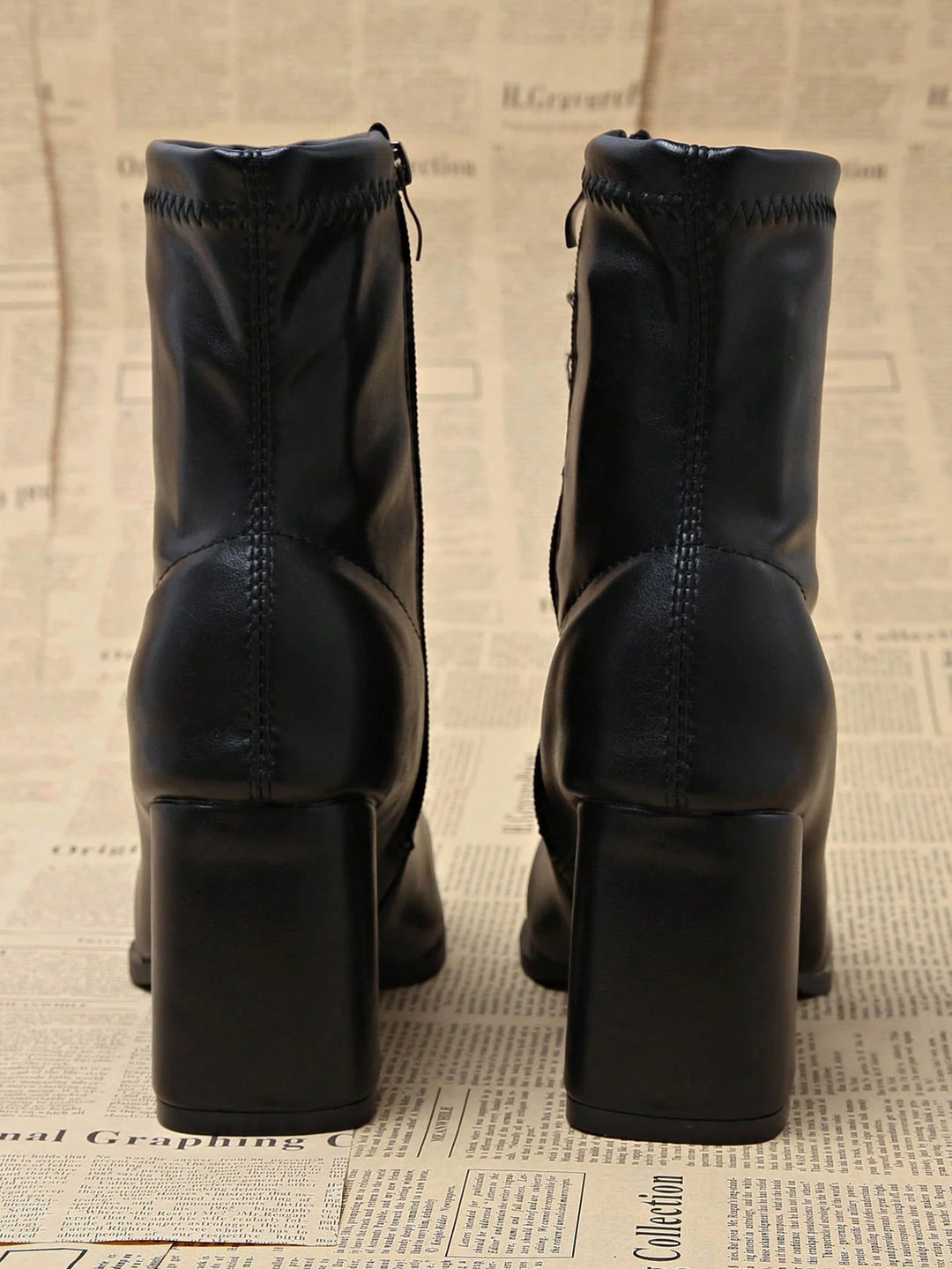 Botine cu toc SHEIN, negru