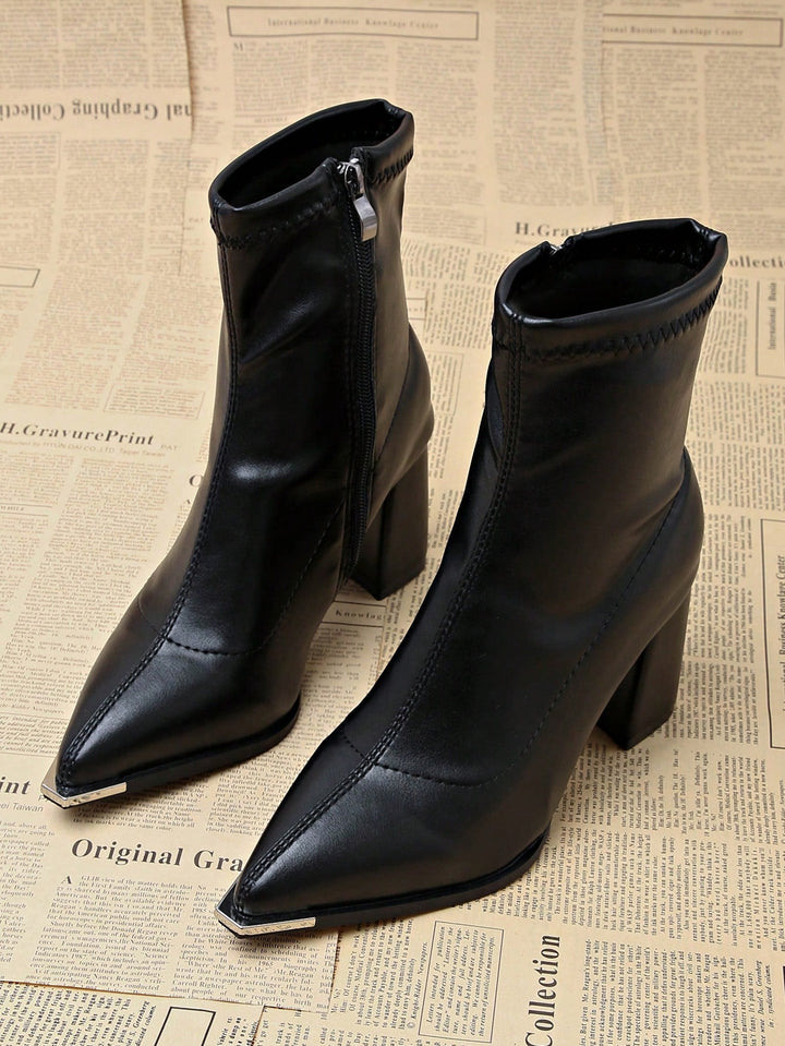 Botine cu toc SHEIN, negru