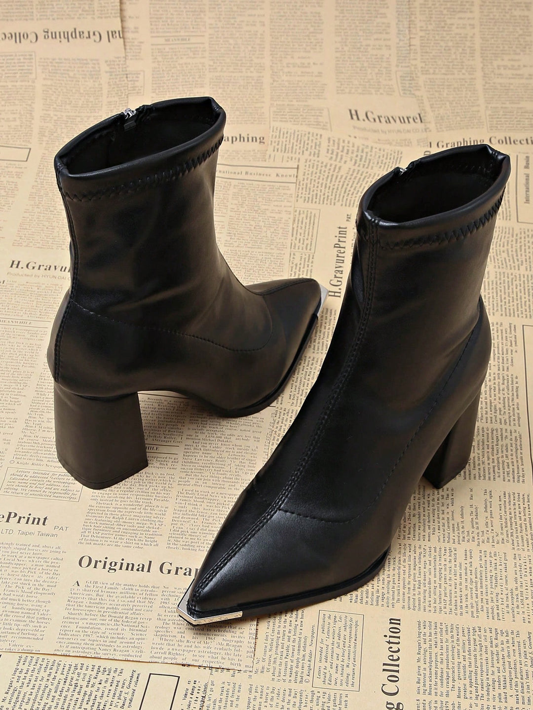 Botine cu toc SHEIN, negru