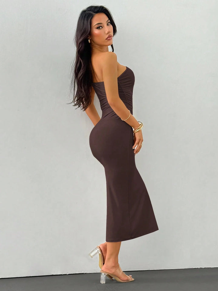 Rochie midi SHEIN, maro