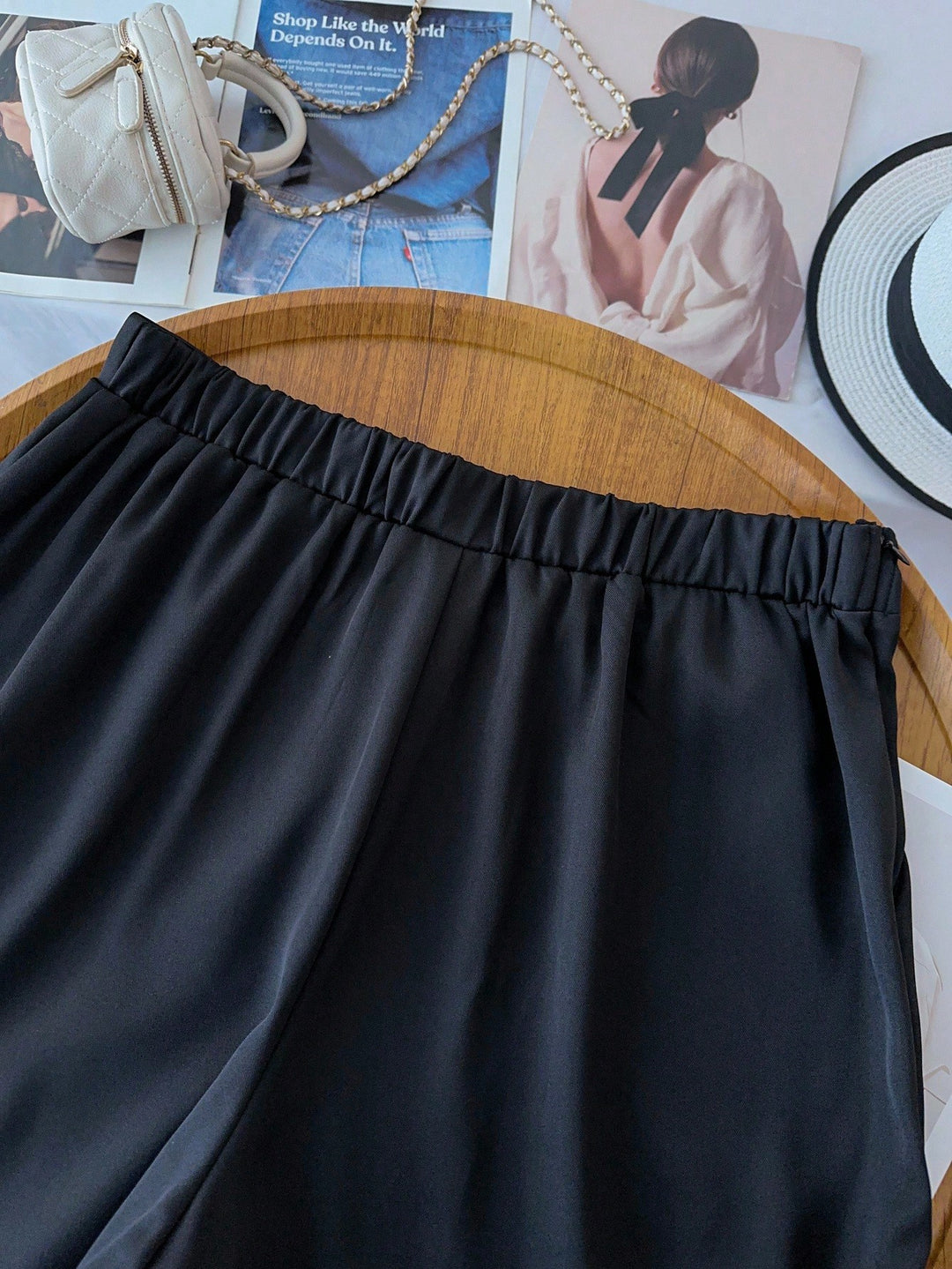 Pantalon de costum SHEIN, negru