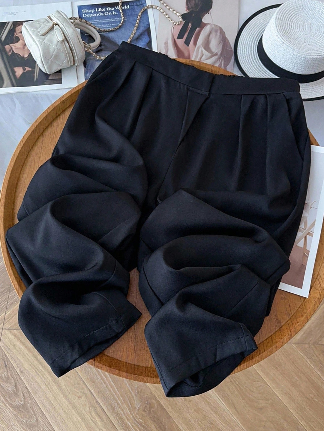 Pantalon de costum SHEIN, negru