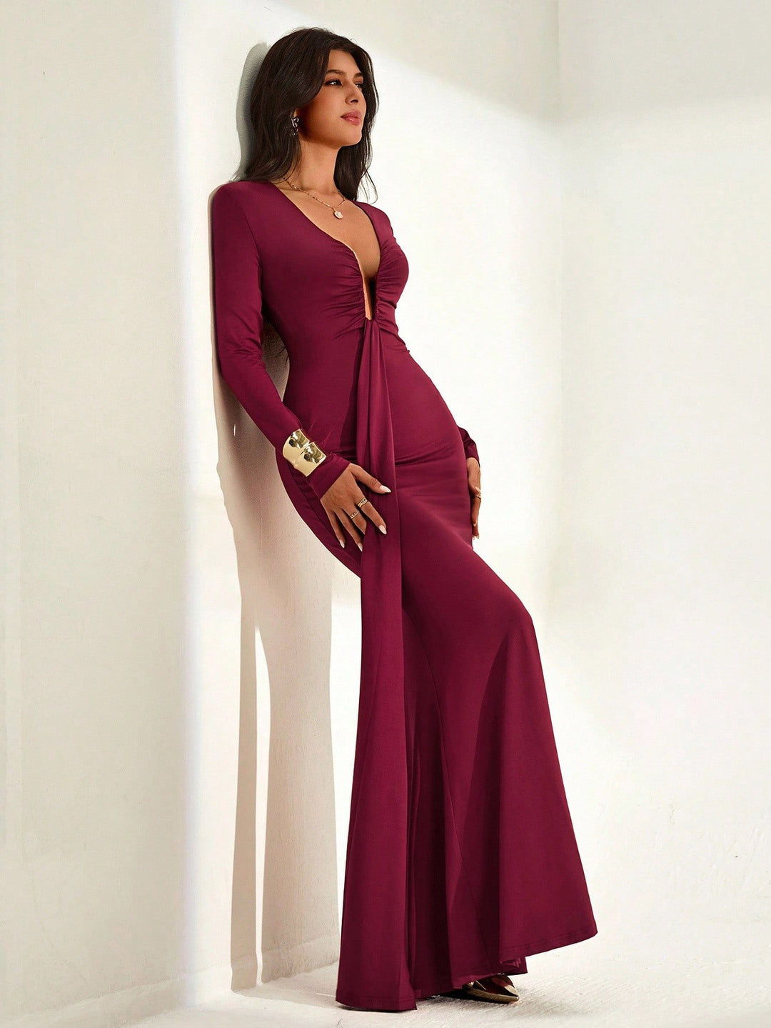 Rochie maxi SHEIN, vișiniu
