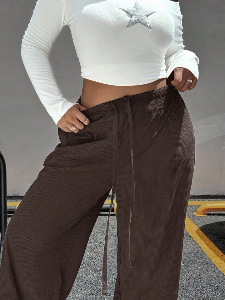 Pantaloni SHEIN, maro