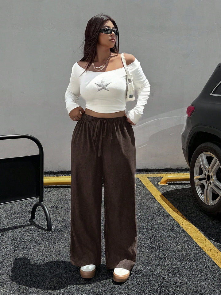 Pantaloni SHEIN, maro
