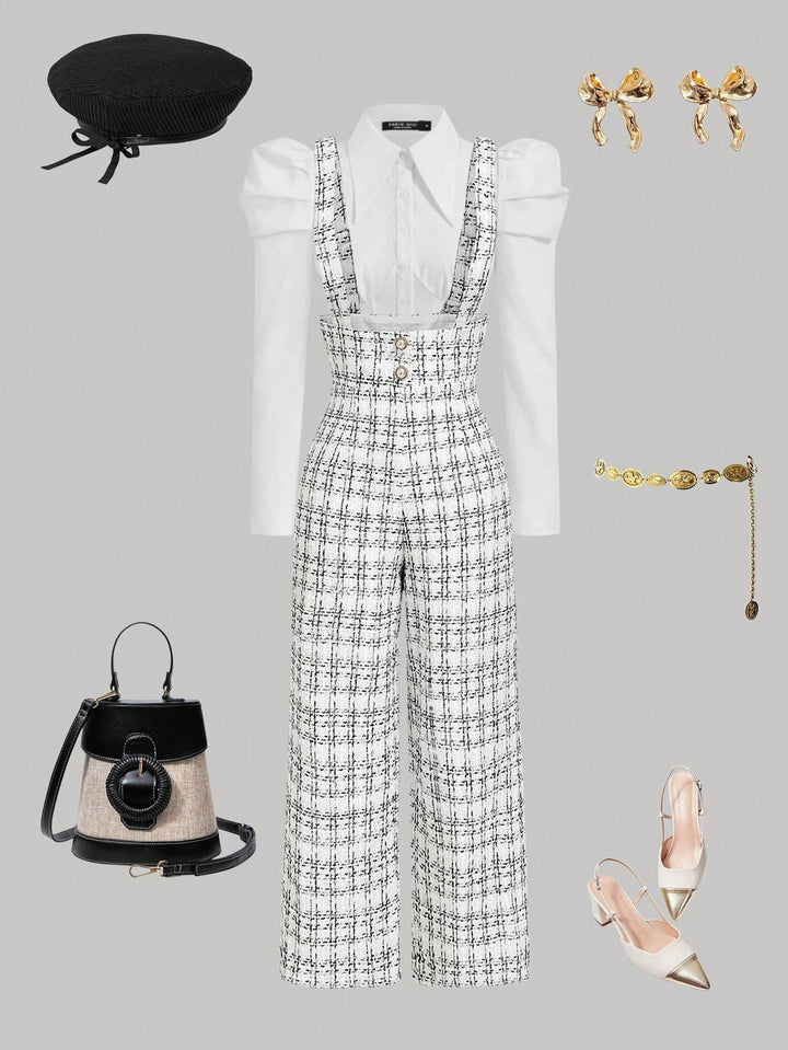 SHEIN hosszú jumpsuit, fehér