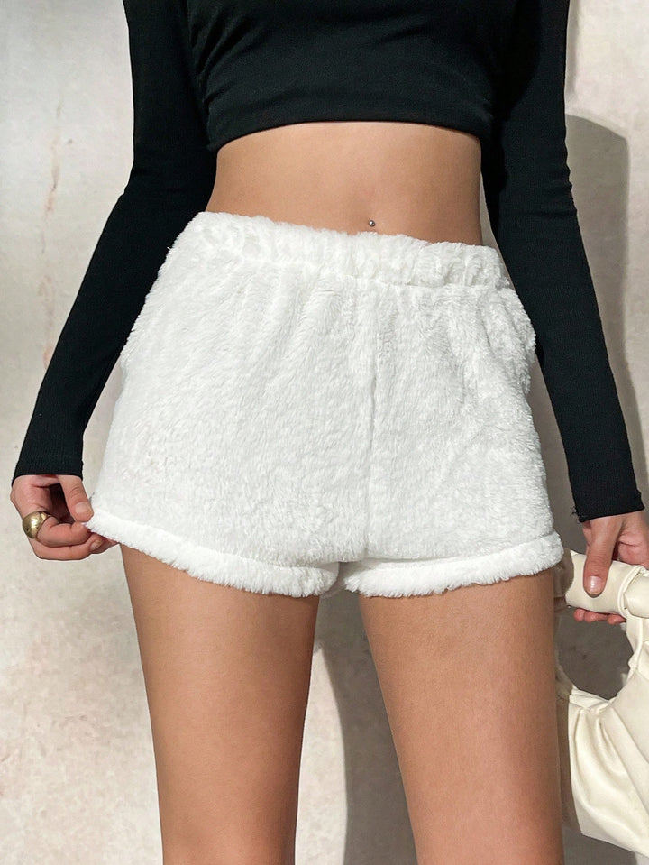 Pantaloni scurți SHEIN, alb