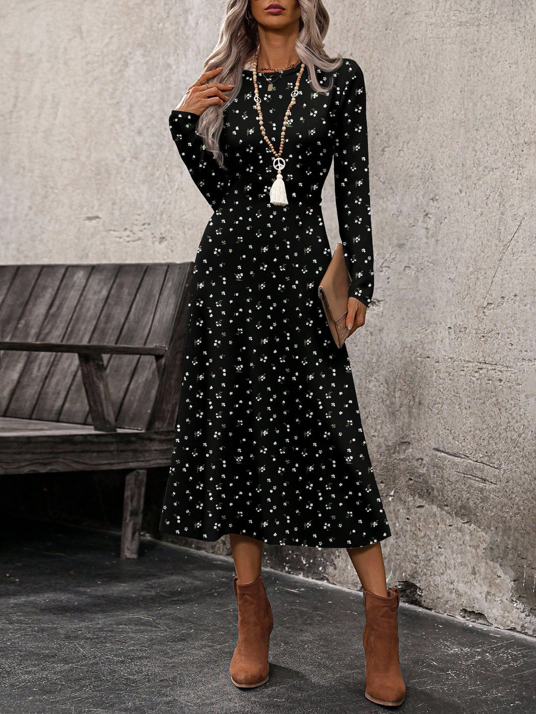 Rochie midi SHEIN, mix culori