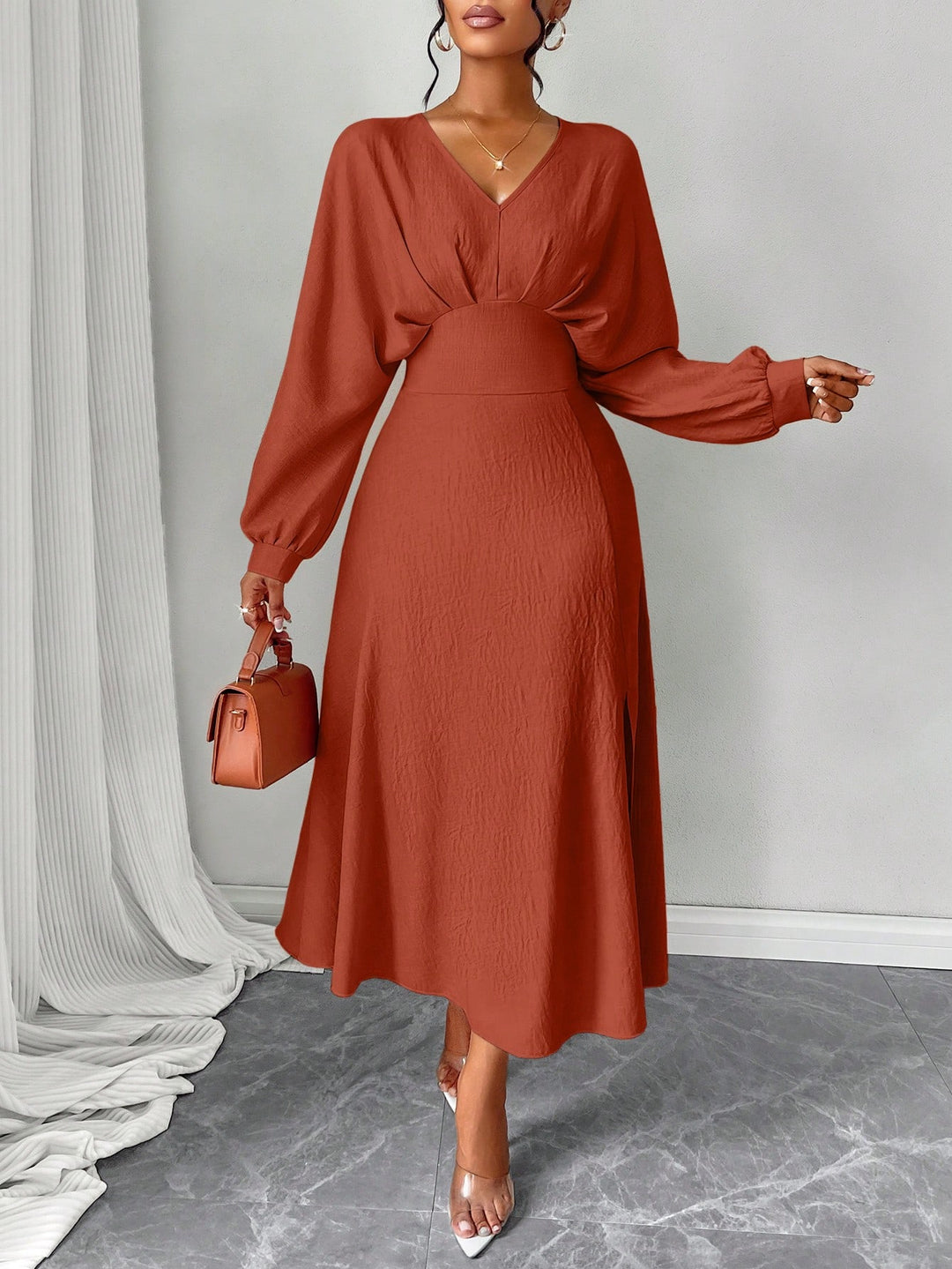 Rochie maxi SHEIN, maro