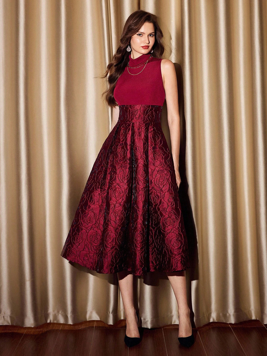 Rochie maxi SHEIN, vișiniu