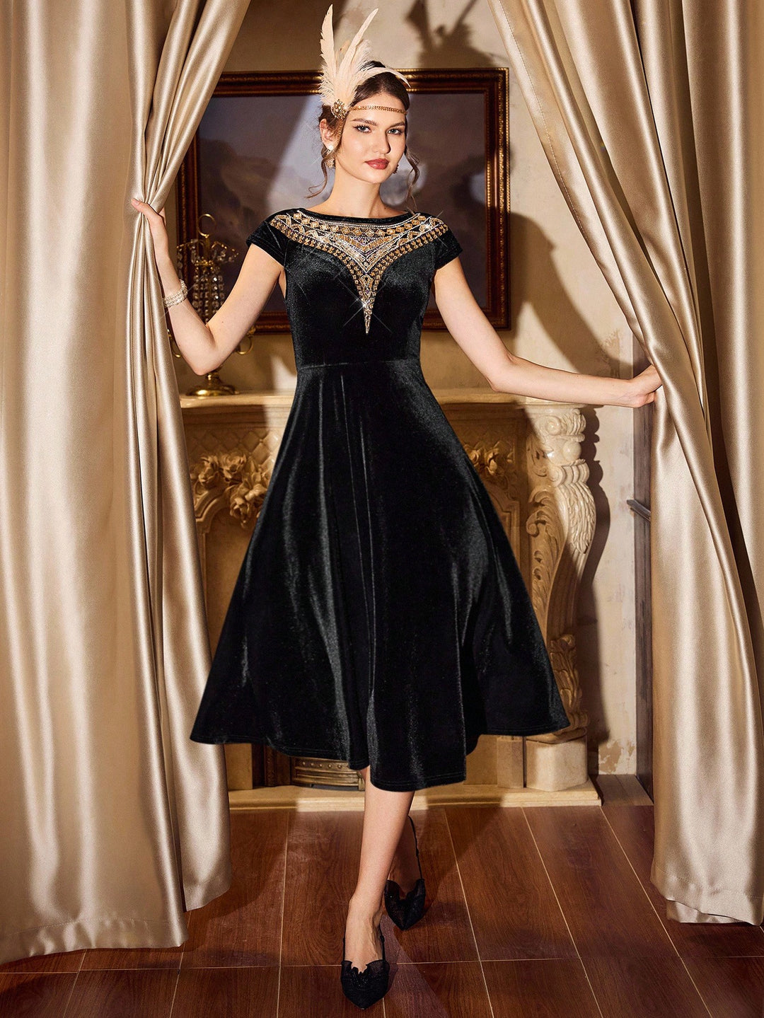 SHEIN maxi ruha, fekete