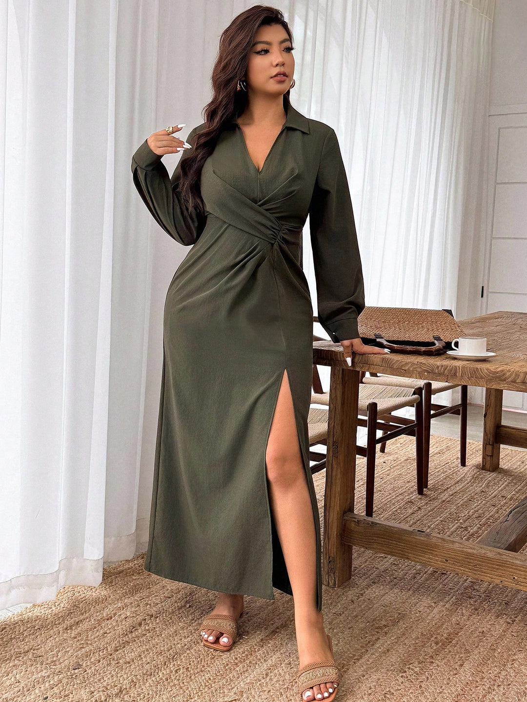 Rochie SHEIN, kaki