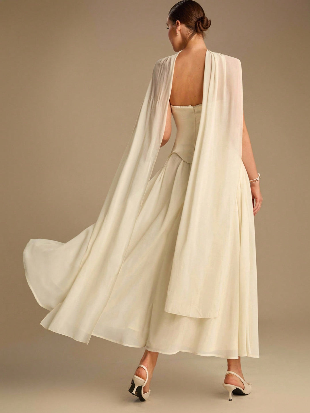 Rochie maxi SHEIN, crem