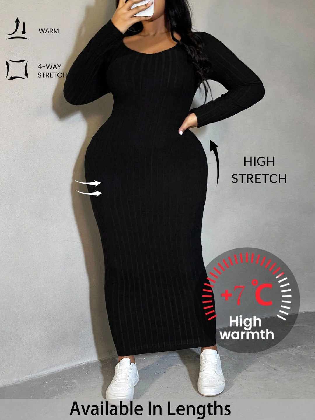 Rochie midi SHEIN, negru