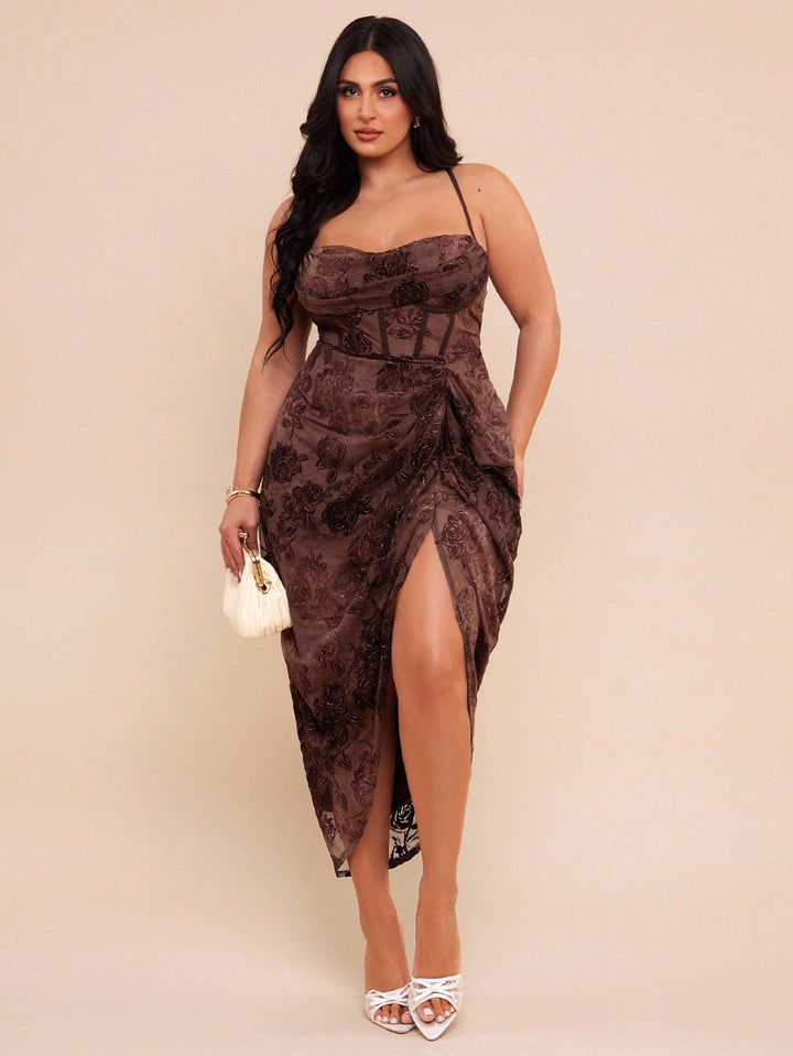 SHEIN maxi ruha, barna