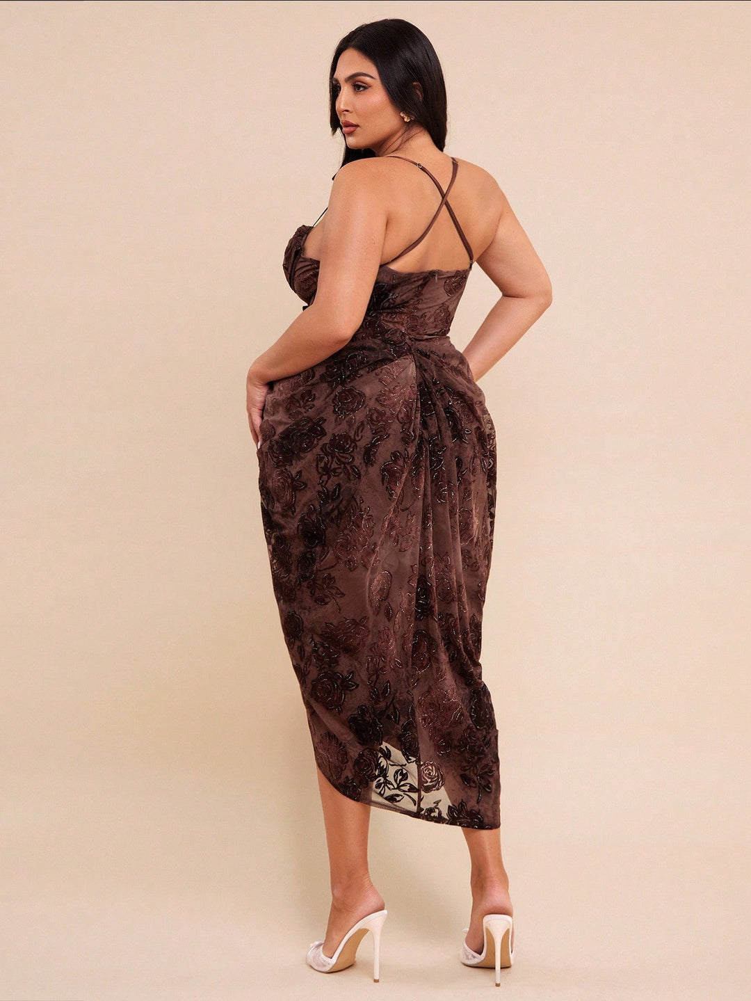 SHEIN maxi ruha, barna