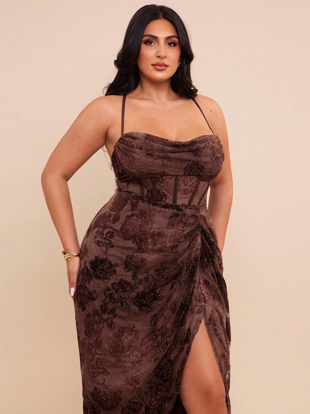 SHEIN maxi ruha, barna