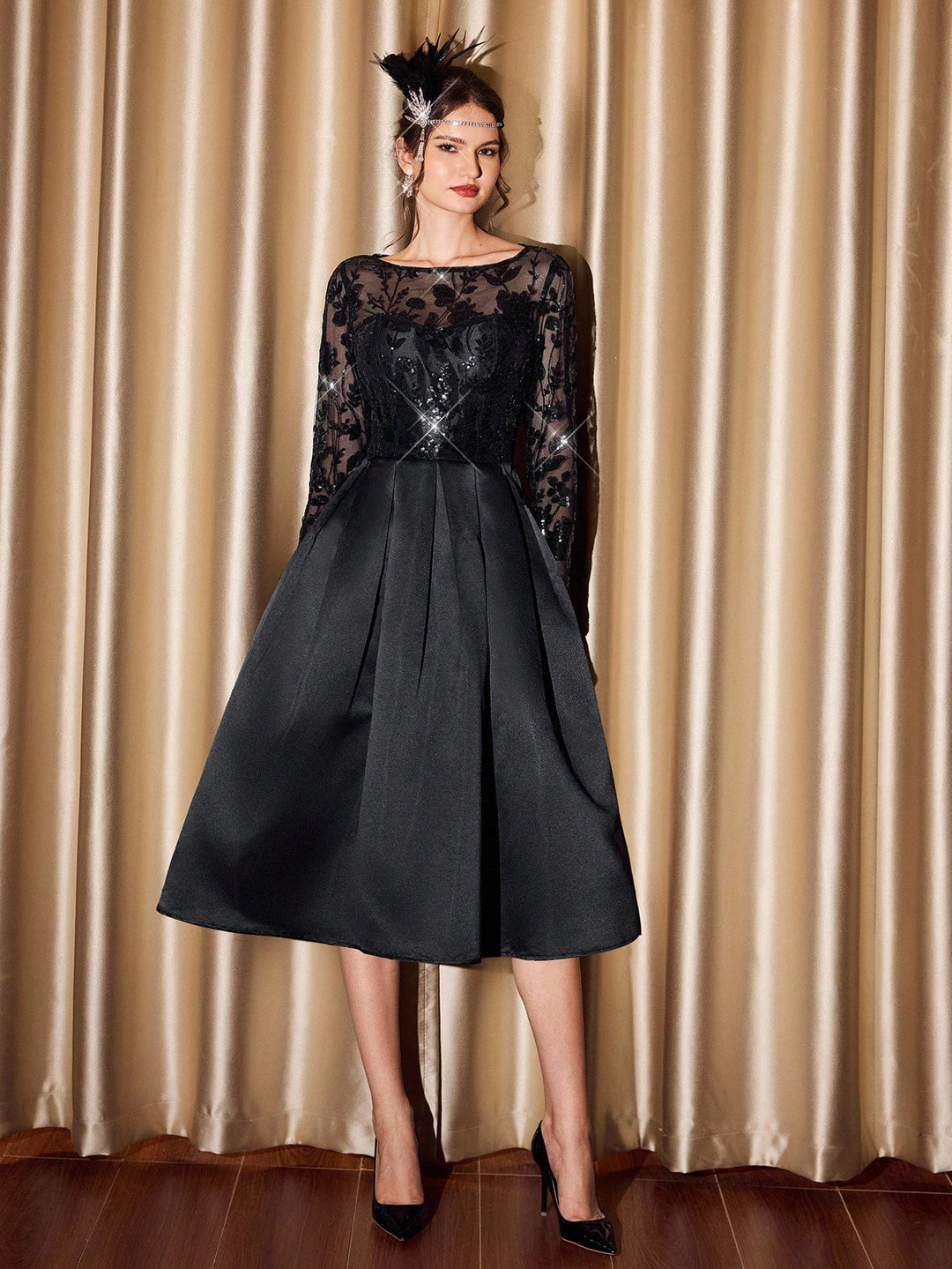 Rochie midi SHEIN, negru
