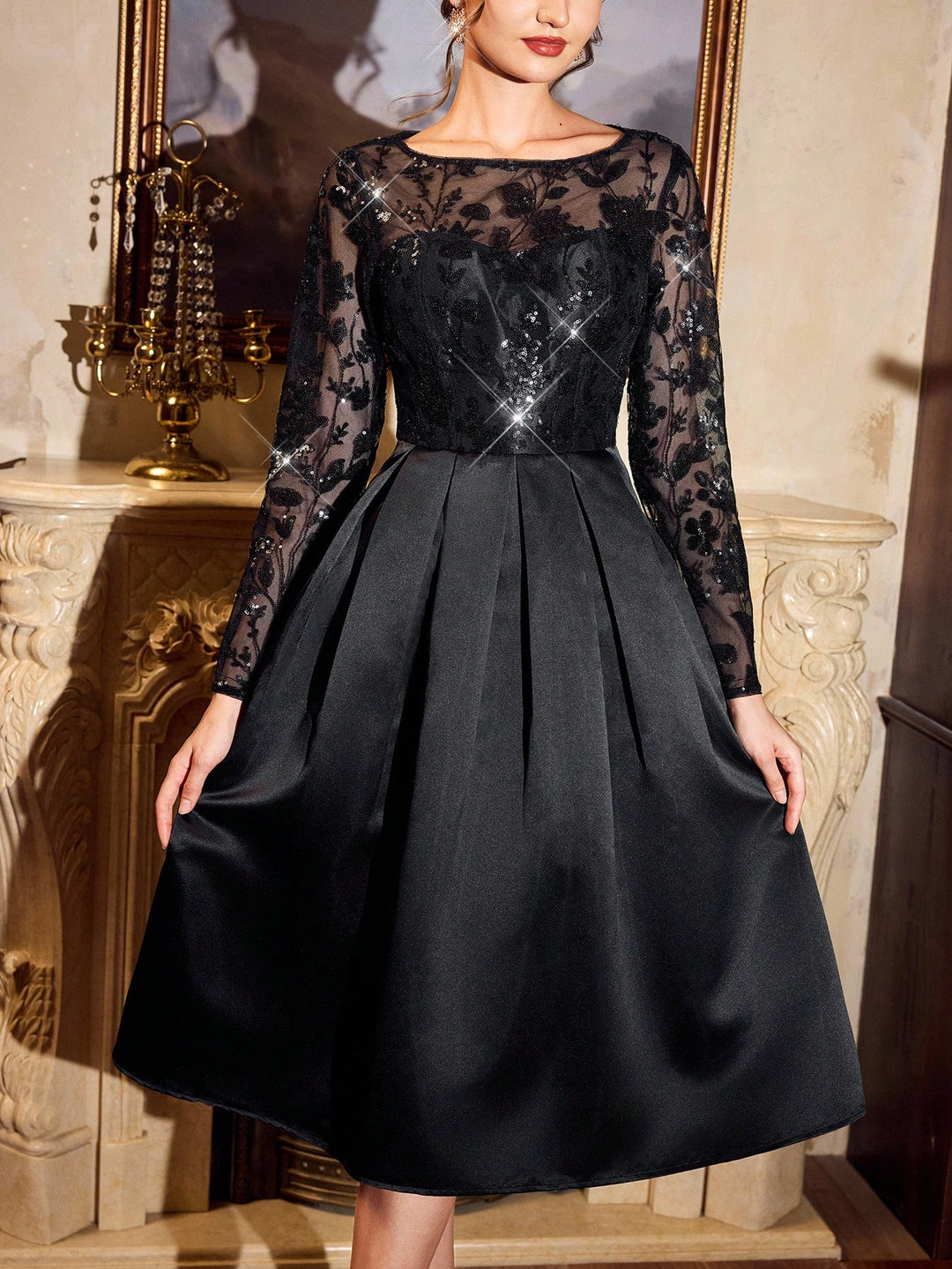 Rochie midi SHEIN, negru