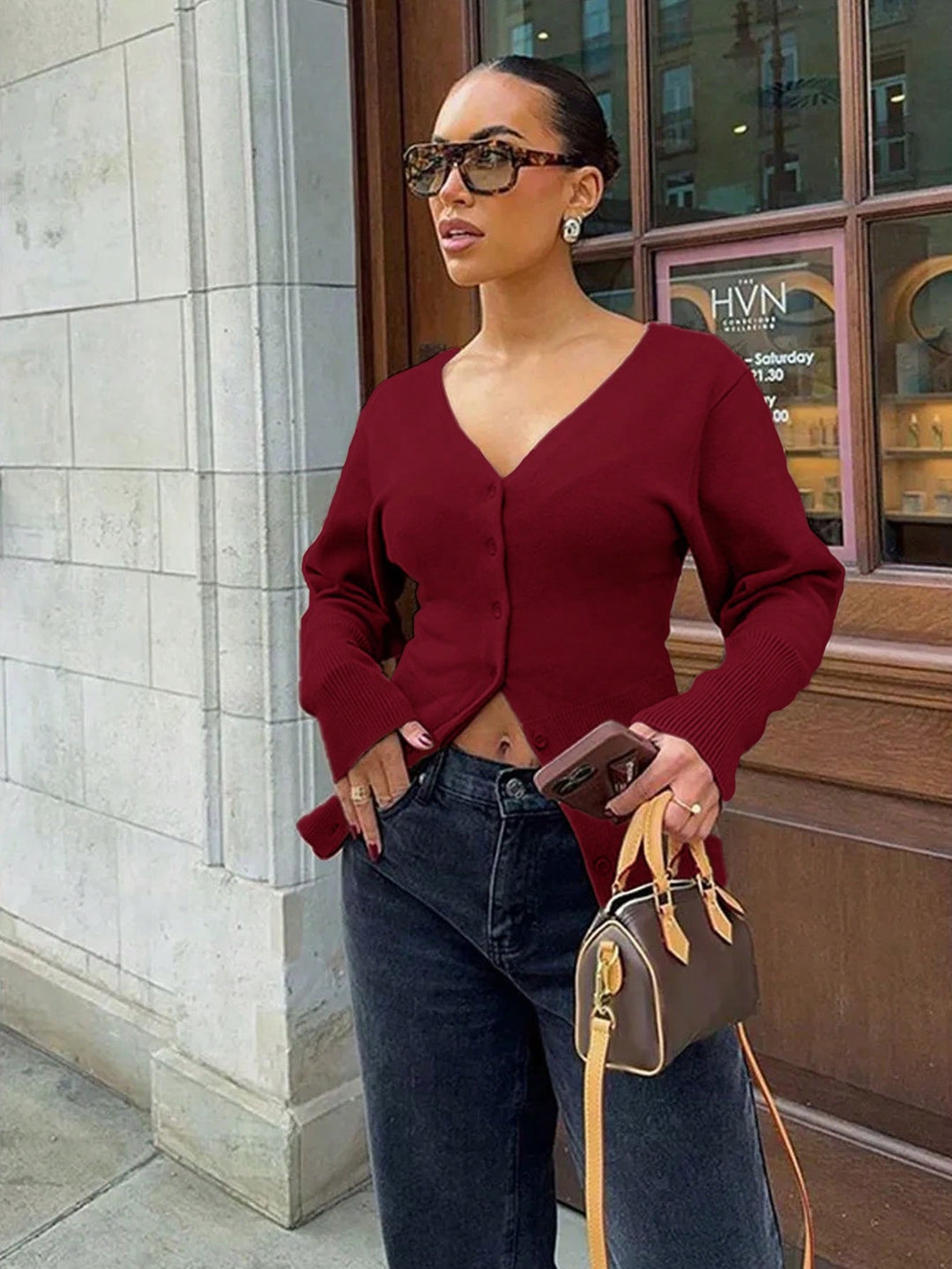 Cardigan SHEIN, vișiniu