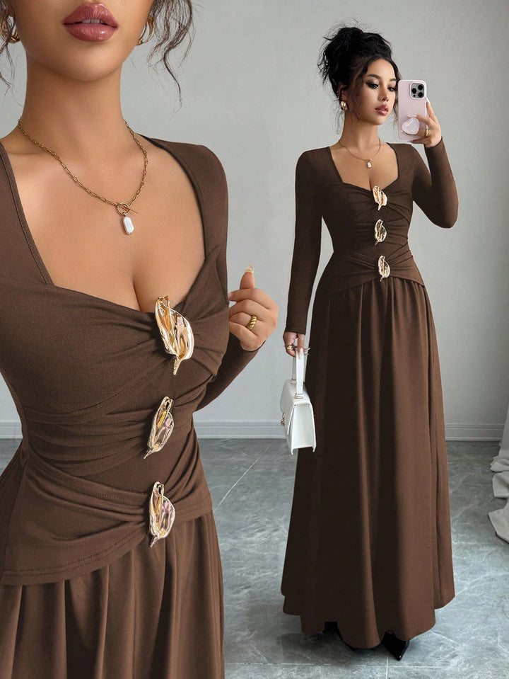 Rochie maxi SHEIN, maro
