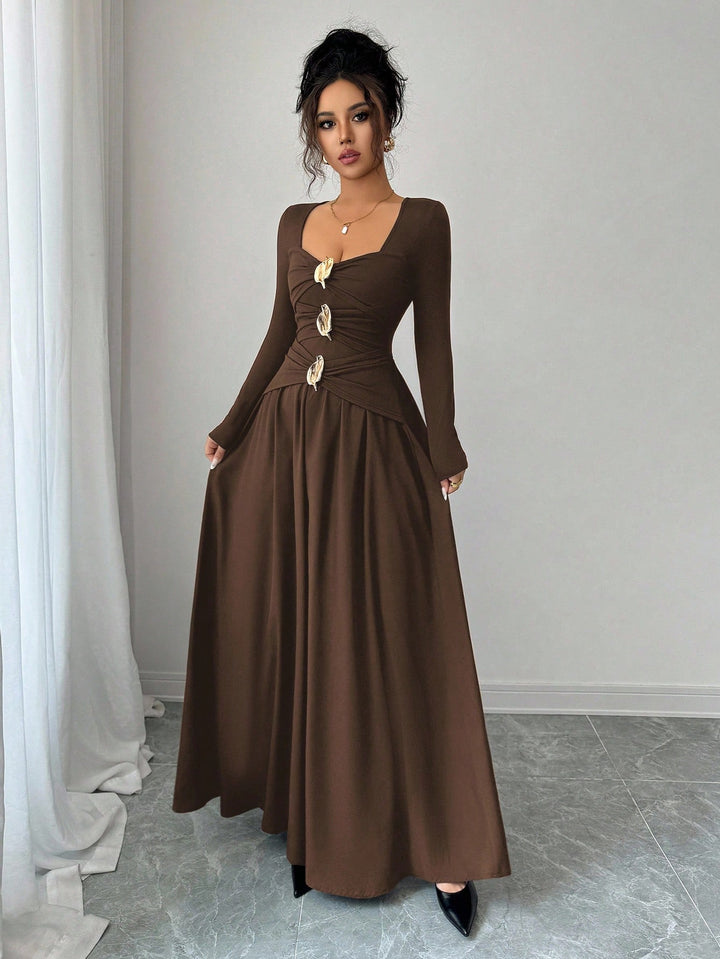 Rochie maxi SHEIN, maro